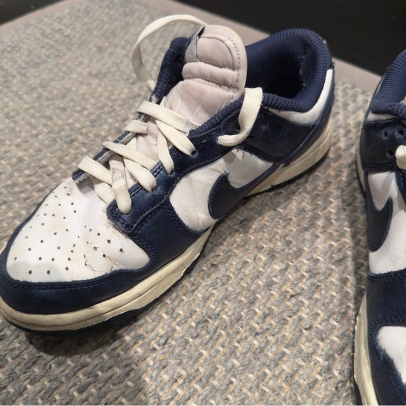 Nike Dunk Premium Low Womens Sneakers Navy Blue Shiny White Size UK 4.5 - Picture 5 of 12